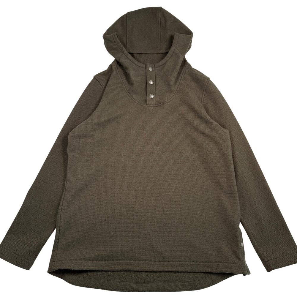 The North Face Knit Stitch Fleece Pullover Hoodie Olive Green‎ Womens Large